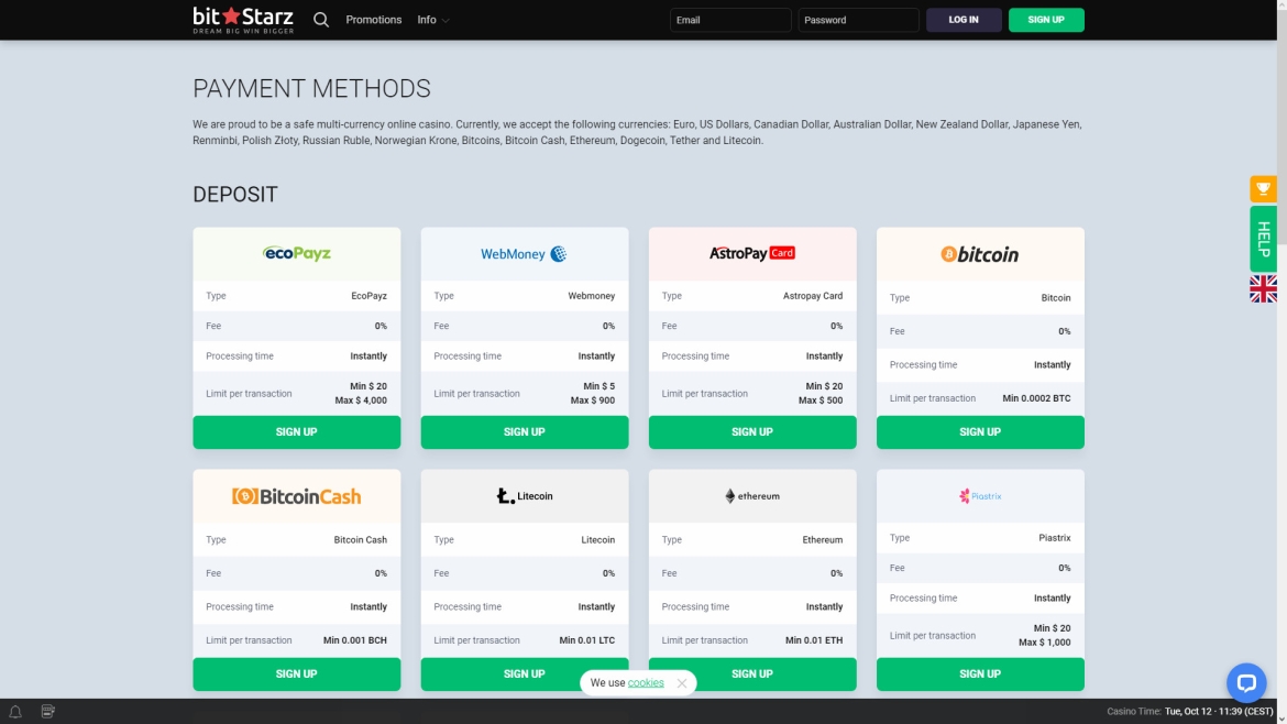 bitstarz casino deposits