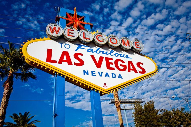 A sign Inviting in Fabulous in Las Vegas in Nevada