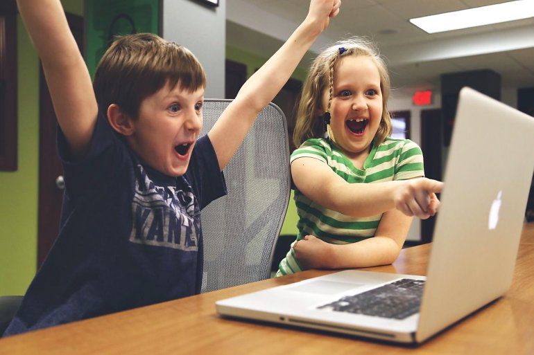 A Boy and a Girl Are Playing