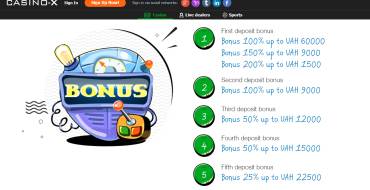 200% Welcome Bonus of up to $50 at Casino X.: Promotions