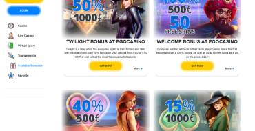 EgoCasino: Bonuses