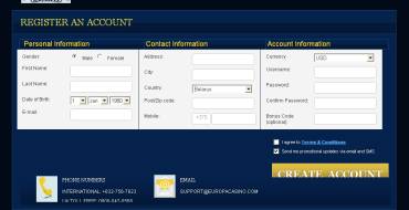 Europa casino: Registration