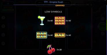 777 – Empire Rush: Payout table 2