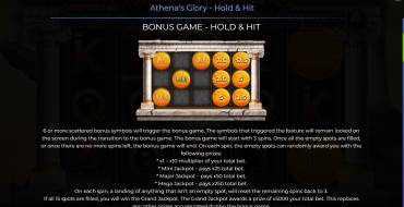 Athena’s Glory – Hold & Hit: Unique features