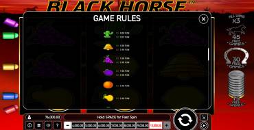 Black Horse: Payout table