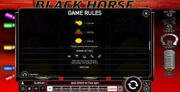 Black Horse: Payout table