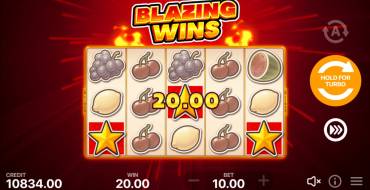 Blazing Wins 5 lines: Winnings