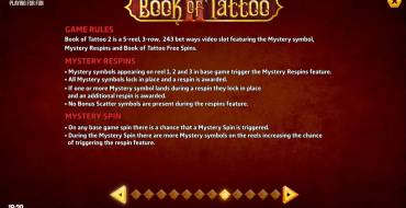 Book of Tattoo 2: Rules