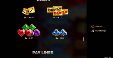 Diamonds Power: Hold and Win: Payout table 2