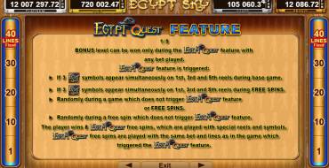 Egypt Sky Egypt Quest: Unique features