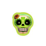 Esqueleto Explosivo 3: A green skull with a flower