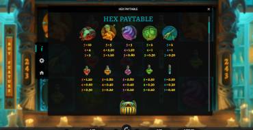 Hex: Paytable