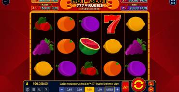 Hot Slot: 777 Rubies Extremely Light: Slot machine