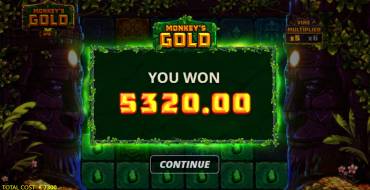 Monkey's Gold xPays: Winnings