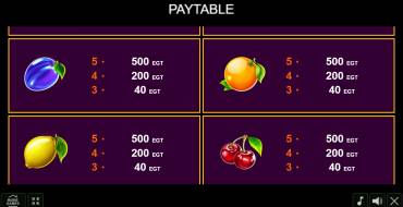 Phoenix Star: Payout table