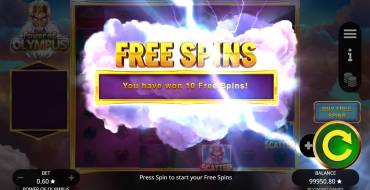 Power of Olympus: Free spins and/or respins