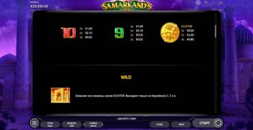 Samarkand's Gold: Payout table