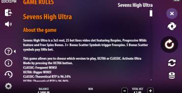 Sevens High Ultra: Rules