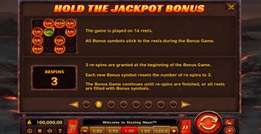 Sizzling Moon: Free spins and/or respins