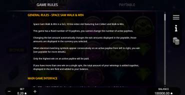 Space Sam Walk & Win: Rules