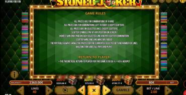 Stoned Joker: Rules