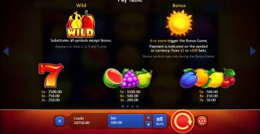 Sunny Fruits: Hold and Win: Symbols