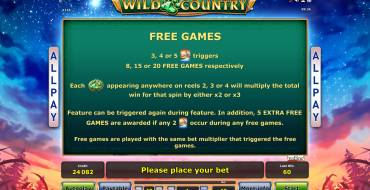 Wild Country: Bonuses