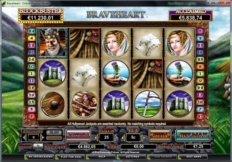 The slot machine Braveheart