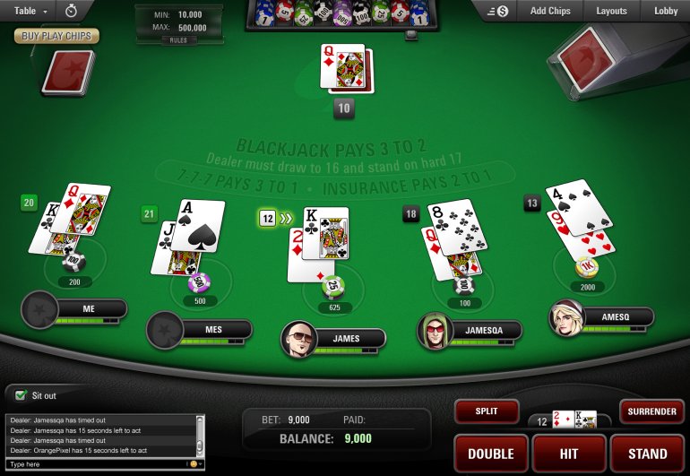 Different bets in blackjack